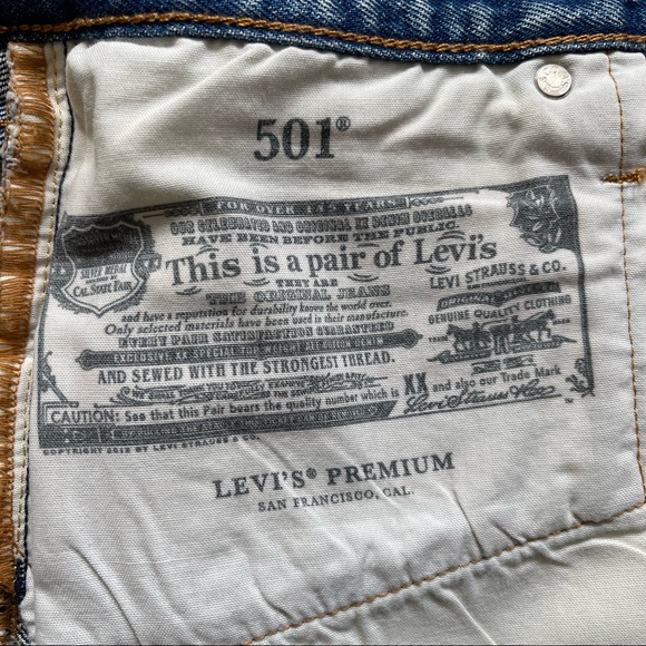 Levi’s 501 Micro Short in Teeny Weeny Medium Blue was Cutoff Jean Shorts Size 32 - Picture 12 of 15